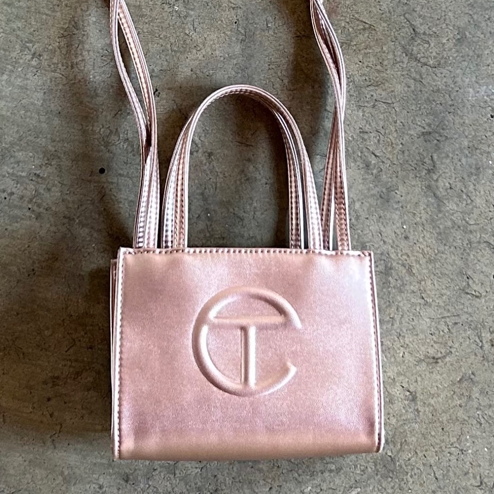 Telfar mini shopper bag, copper. Comes with dustbag.